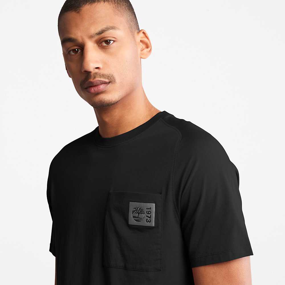 Men's Timberland Eco-Ready Supima® Cotton TimberFresh™ T Shirts Black | UAE-0143758