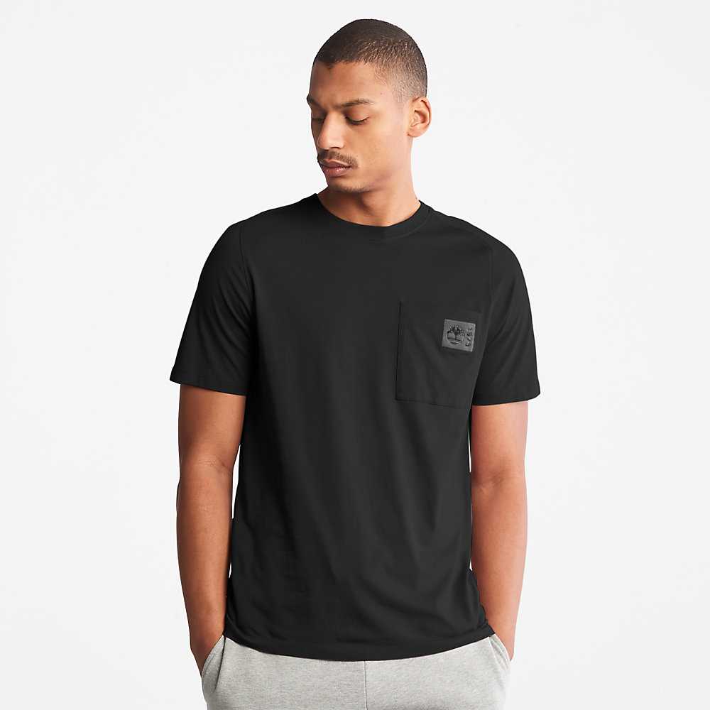 Men\'s Timberland Eco-Ready Supima® Cotton TimberFresh™ T Shirts Black | UAE-0143758