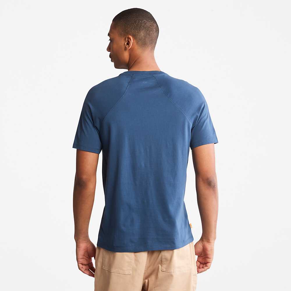 Men's Timberland Eco-Ready Supima® Cotton TimberFresh™ T Shirts Dark Blue | UAE-3614287