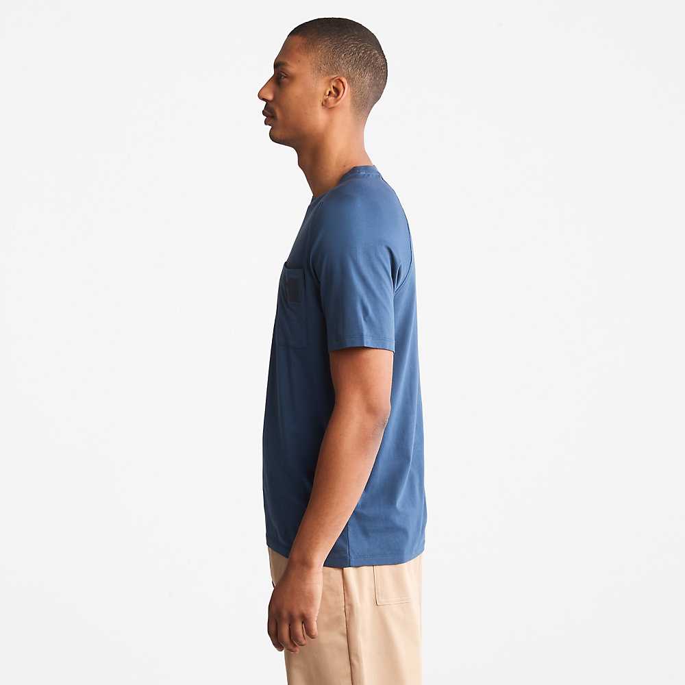 Men's Timberland Eco-Ready Supima® Cotton TimberFresh™ T Shirts Dark Blue | UAE-3614287