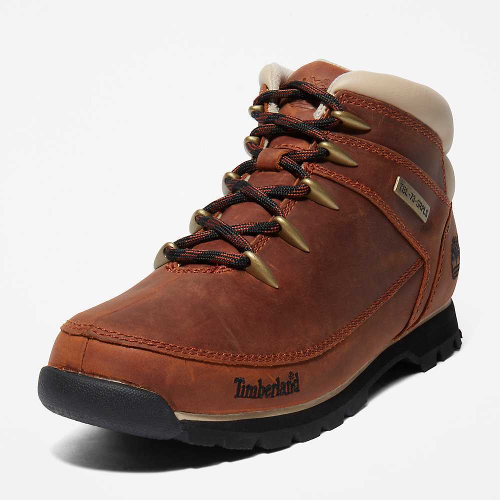 Men's Timberland Euro Sprint Hiking Boots Brown/White | UAE-6358104