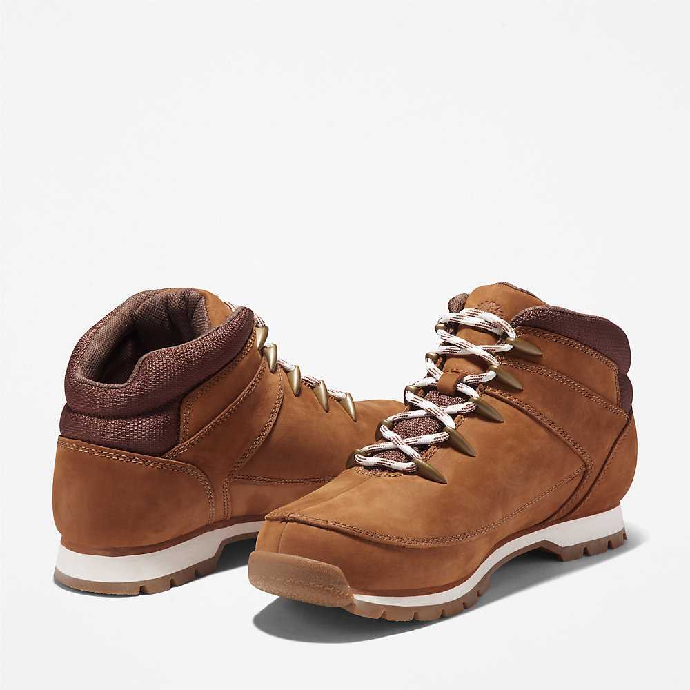 Men's Timberland Euro Sprint Mid Hiking Boots Brown | UAE-4871605