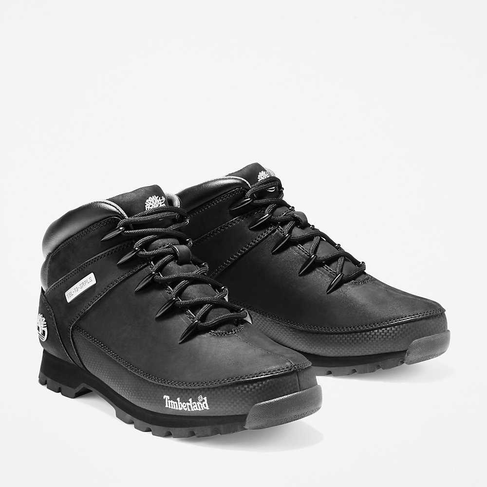 Men's Timberland Euro Sprint Mid Hiking Boots Black | UAE-4908563