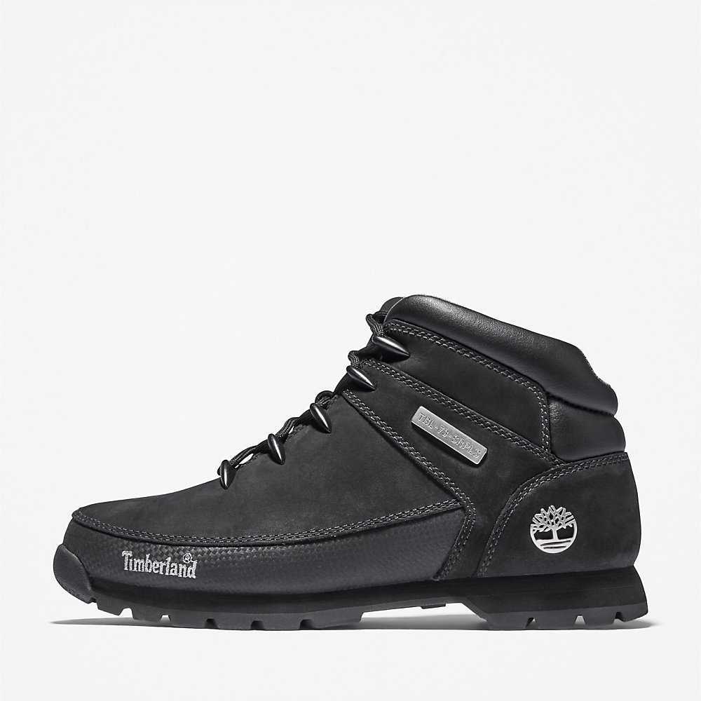 Men's Timberland Euro Sprint Mid Hiking Boots Black | UAE-4908563