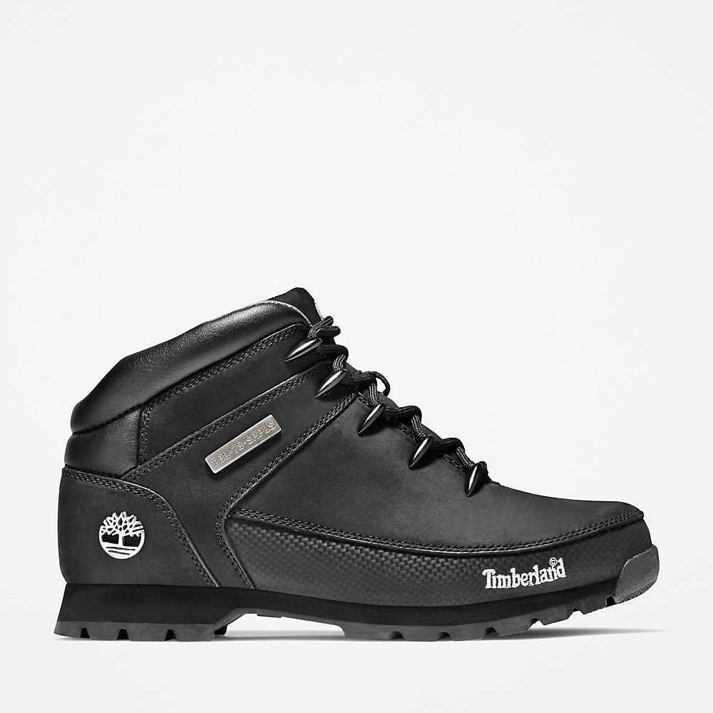 Men\'s Timberland Euro Sprint Mid Hiking Boots Black | UAE-4908563