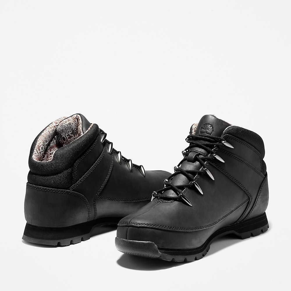 Men's Timberland Euro Sprint Mid Hiking Boots Black | UAE-9375061