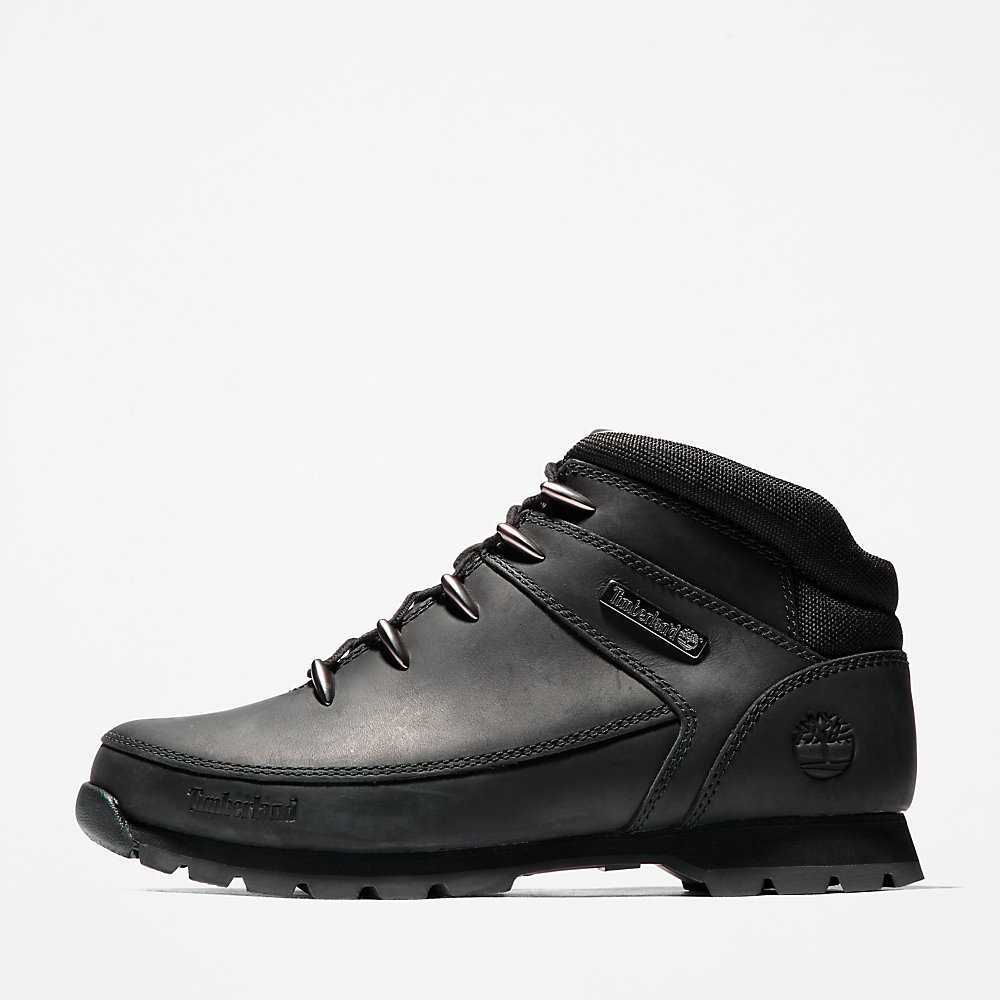 Men's Timberland Euro Sprint Mid Hiking Boots Black | UAE-9375061