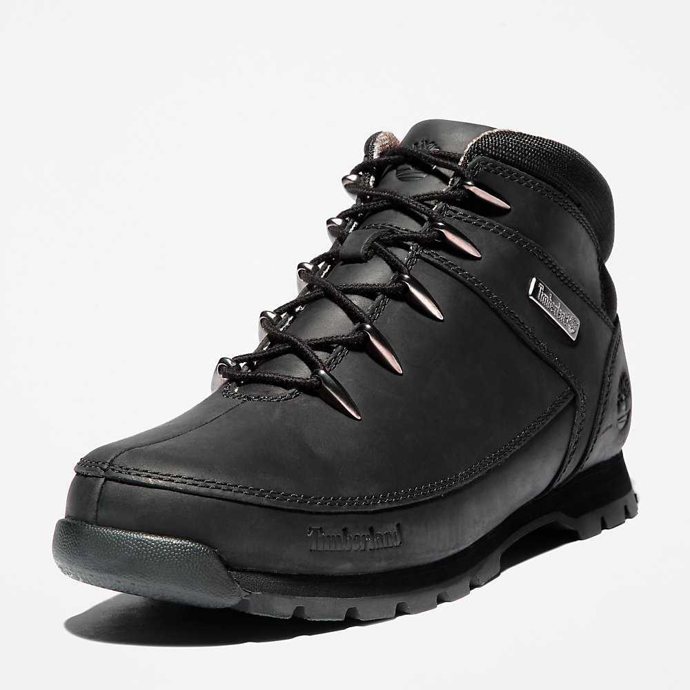 Men's Timberland Euro Sprint Mid Hiking Boots Black | UAE-9375061