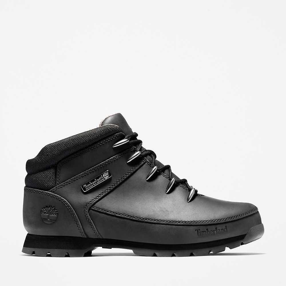 Men\'s Timberland Euro Sprint Mid Hiking Boots Black | UAE-9375061