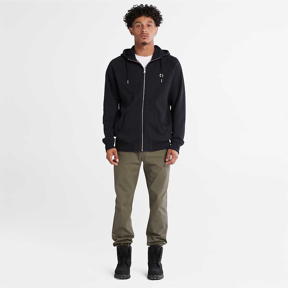 Men's Timberland Exeter River Hoodie Black | UAE-3527406