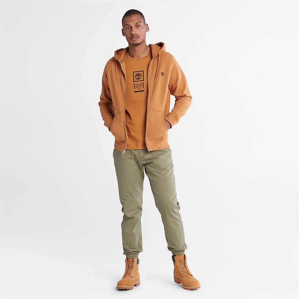 Men's Timberland Exeter River Hoodie Light Brown | UAE-6014295