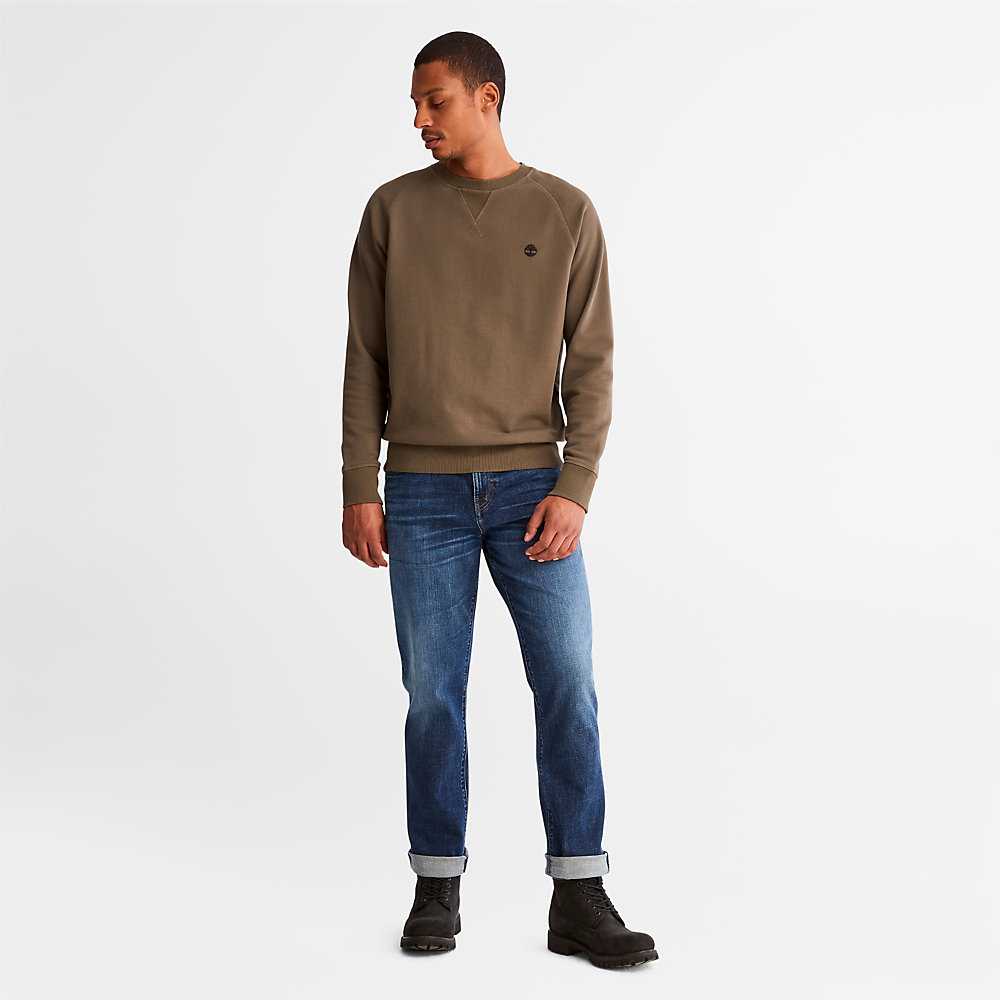 Men's Timberland Exeter River Sweatshirt Dark Green | UAE-0659743