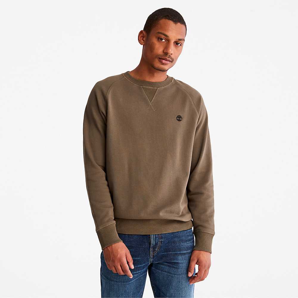 Men\'s Timberland Exeter River Sweatshirt Dark Green | UAE-0659743