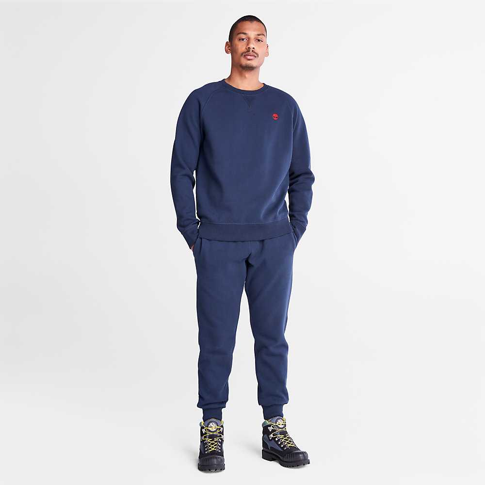 Men's Timberland Exeter River Sweatshirt Navy | UAE-1527489