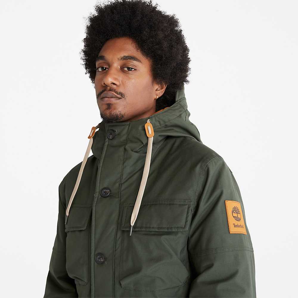 Men's Timberland Expedition Parka Jackets Dark Green | UAE-5348267