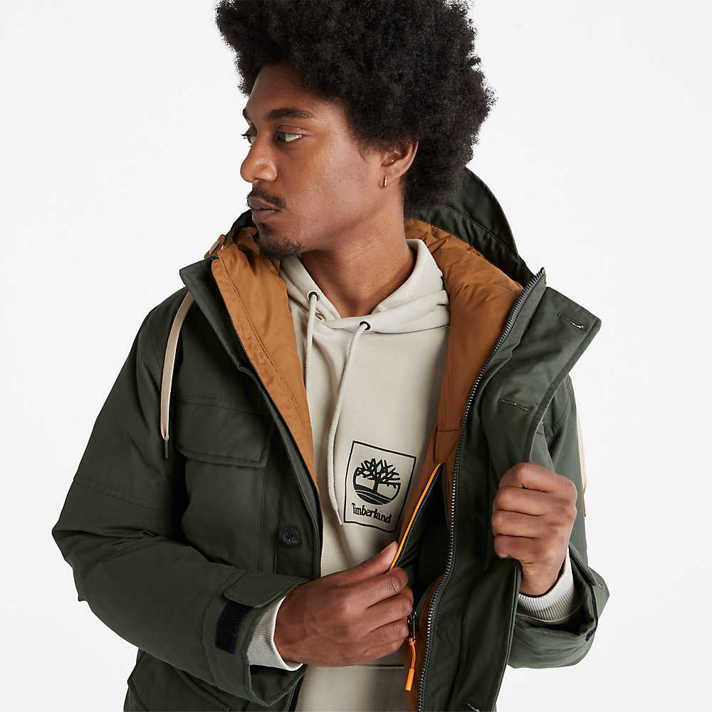 Men's Timberland Expedition Parka Jackets Dark Green | UAE-5348267