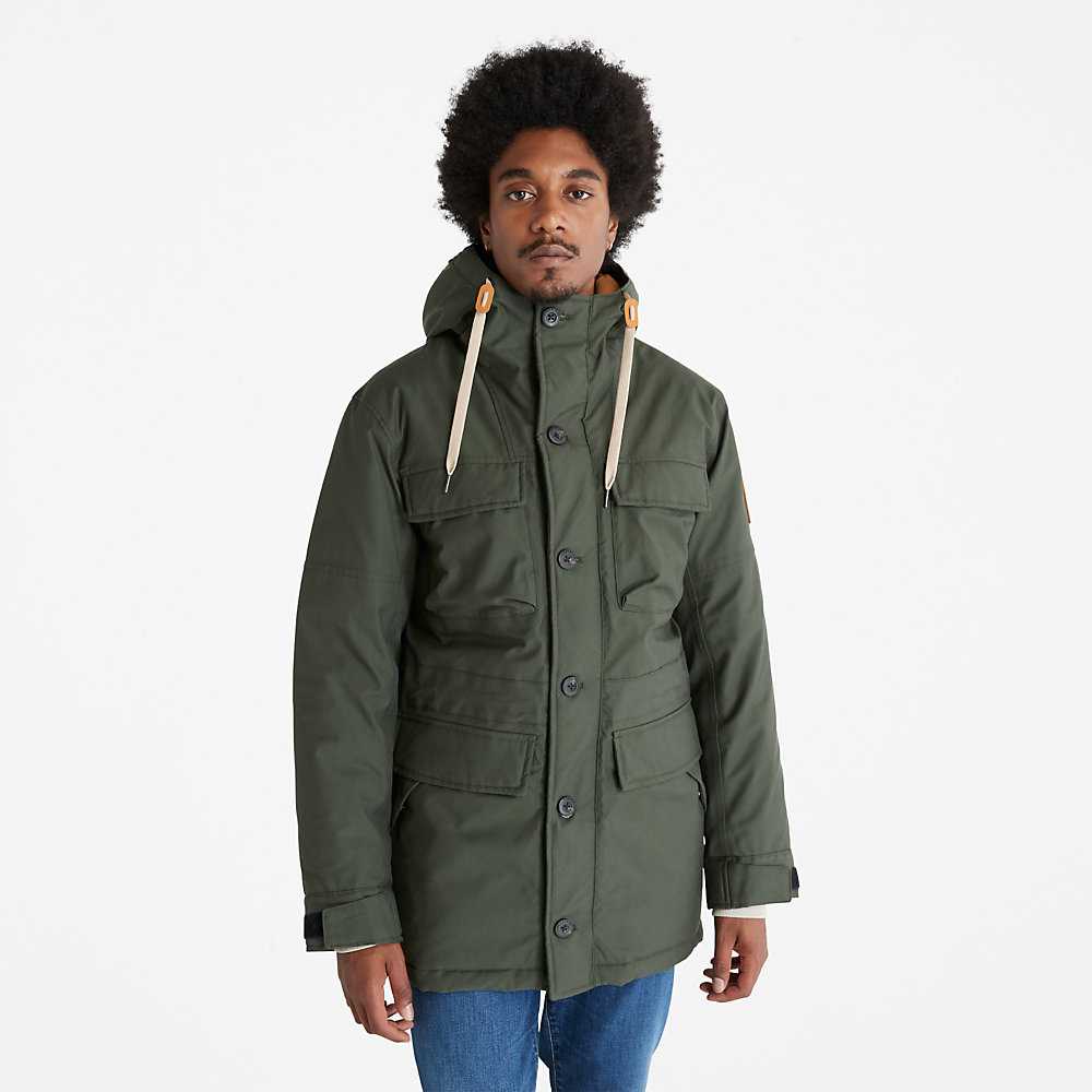 Men\'s Timberland Expedition Parka Jackets Dark Green | UAE-5348267