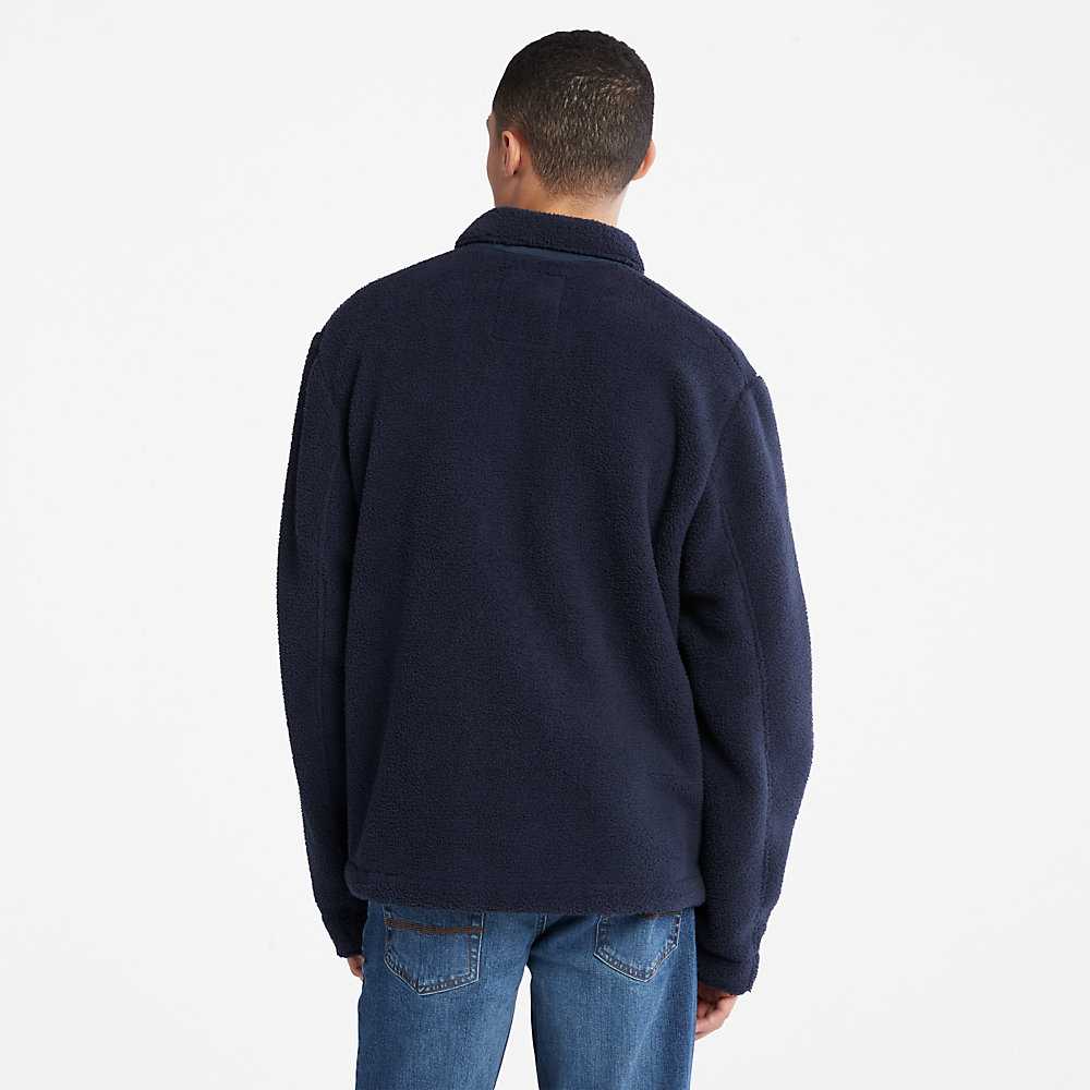 Men's Timberland Fleece Shirts Dark Blue | UAE-1806279