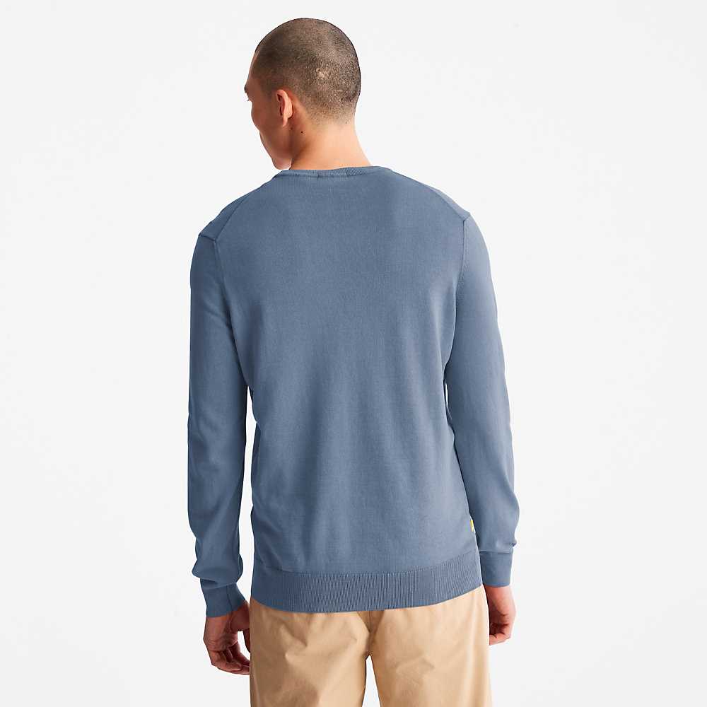 Men's Timberland Garment-Dyed Sweatshirt Navy | UAE-3874051