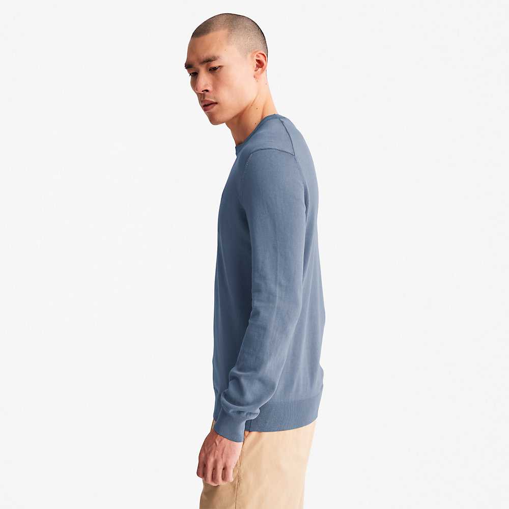 Men's Timberland Garment-Dyed Sweatshirt Navy | UAE-3874051