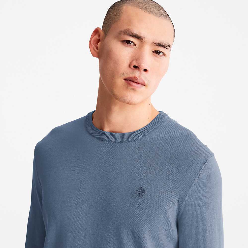 Men's Timberland Garment-Dyed Sweatshirt Navy | UAE-3874051