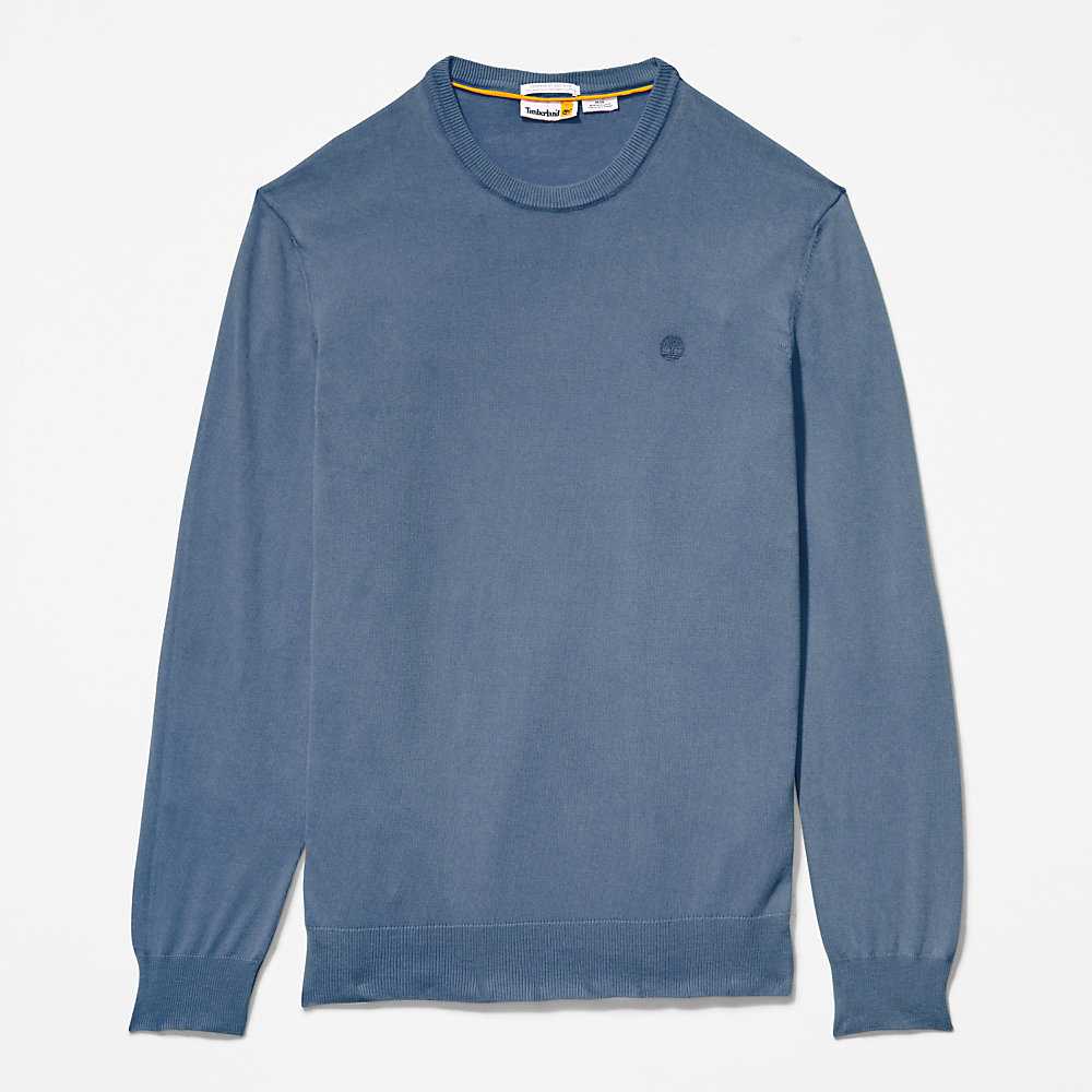 Men's Timberland Garment-Dyed Sweatshirt Navy | UAE-3874051