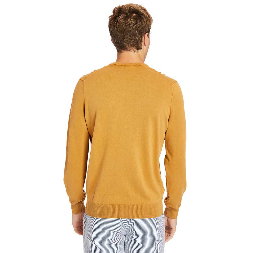 Men's Timberland Garment-Dyed Sweatshirt Yellow | UAE-6924537