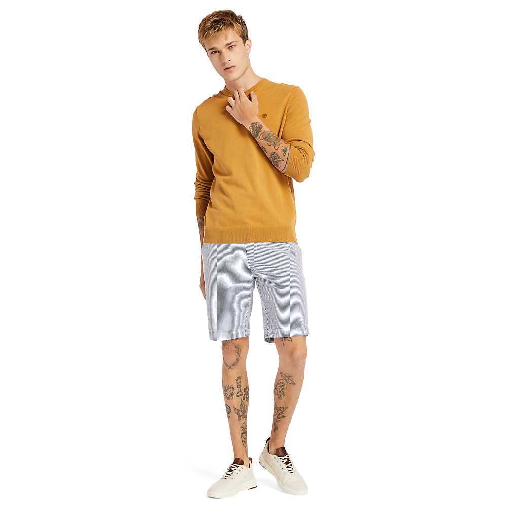 Men's Timberland Garment-Dyed Sweatshirt Yellow | UAE-6924537