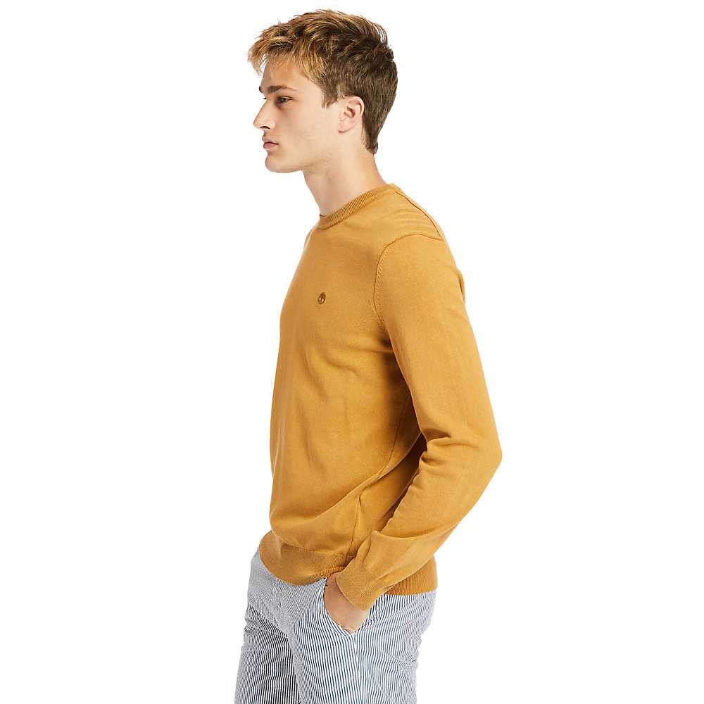 Men's Timberland Garment-Dyed Sweatshirt Yellow | UAE-6924537