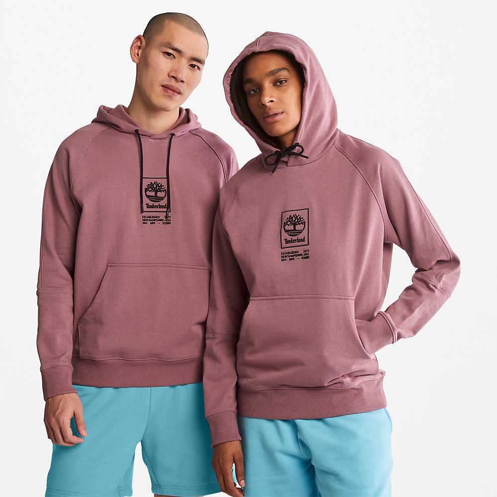 Men\'s Timberland Heavyweight Hoodie Pink | UAE-9704682