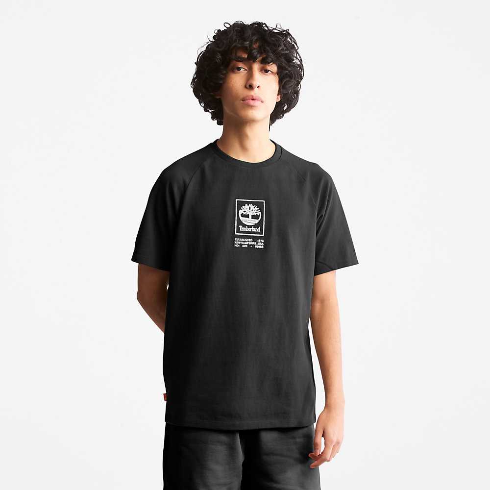 Men's Timberland Heavyweight T Shirts Black | UAE-3529608