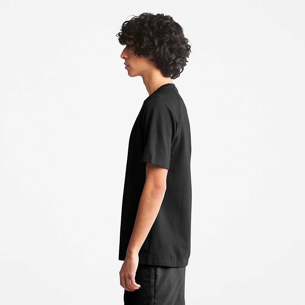 Men's Timberland Heavyweight T Shirts Black | UAE-3529608