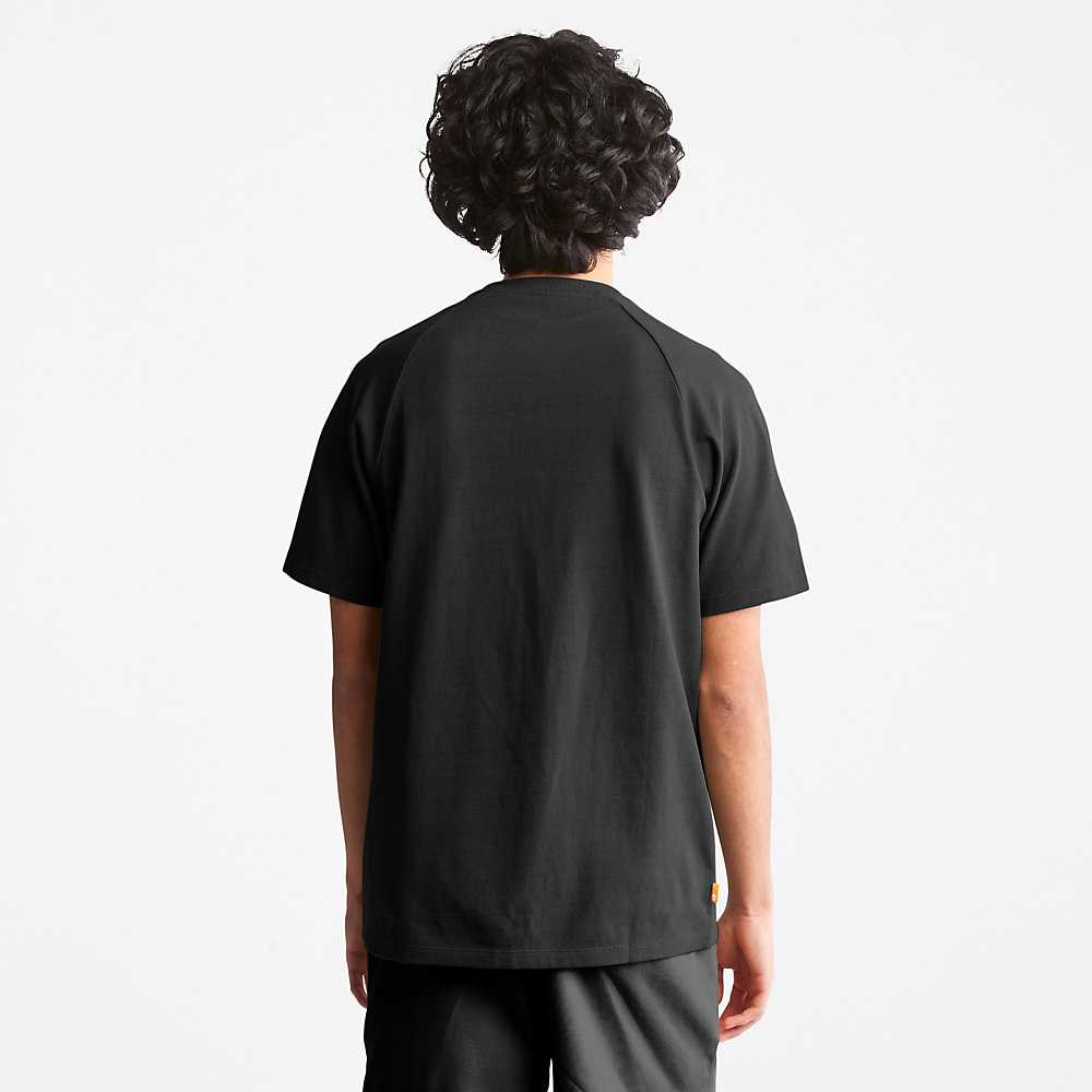 Men's Timberland Heavyweight T Shirts Black | UAE-3529608