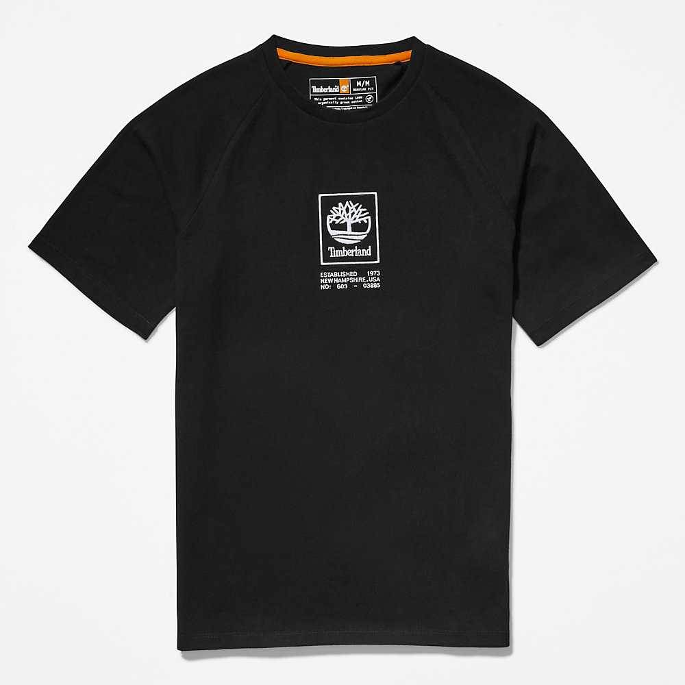 Men's Timberland Heavyweight T Shirts Black | UAE-3529608