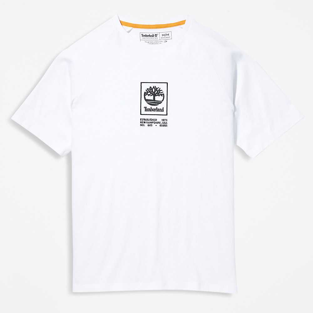 Men's Timberland Heavyweight T Shirts White | UAE-6213795