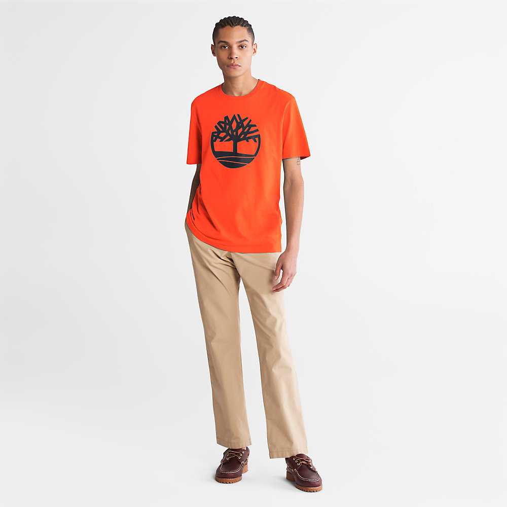 Men's Timberland Kennebec River T Shirts Orange | UAE-0123479