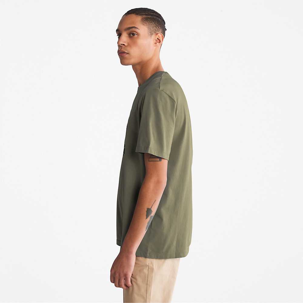 Men's Timberland Kennebec River T Shirts Dark Green | UAE-0394725