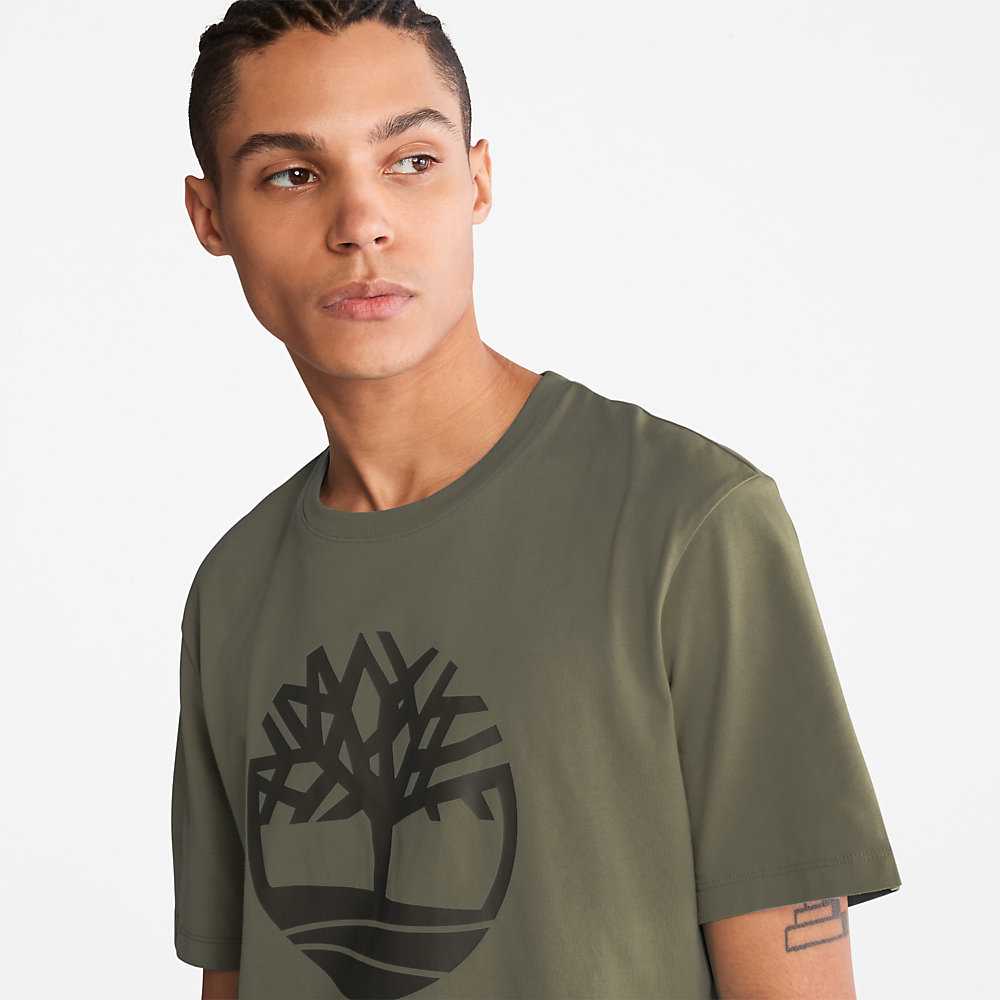 Men's Timberland Kennebec River T Shirts Dark Green | UAE-0394725