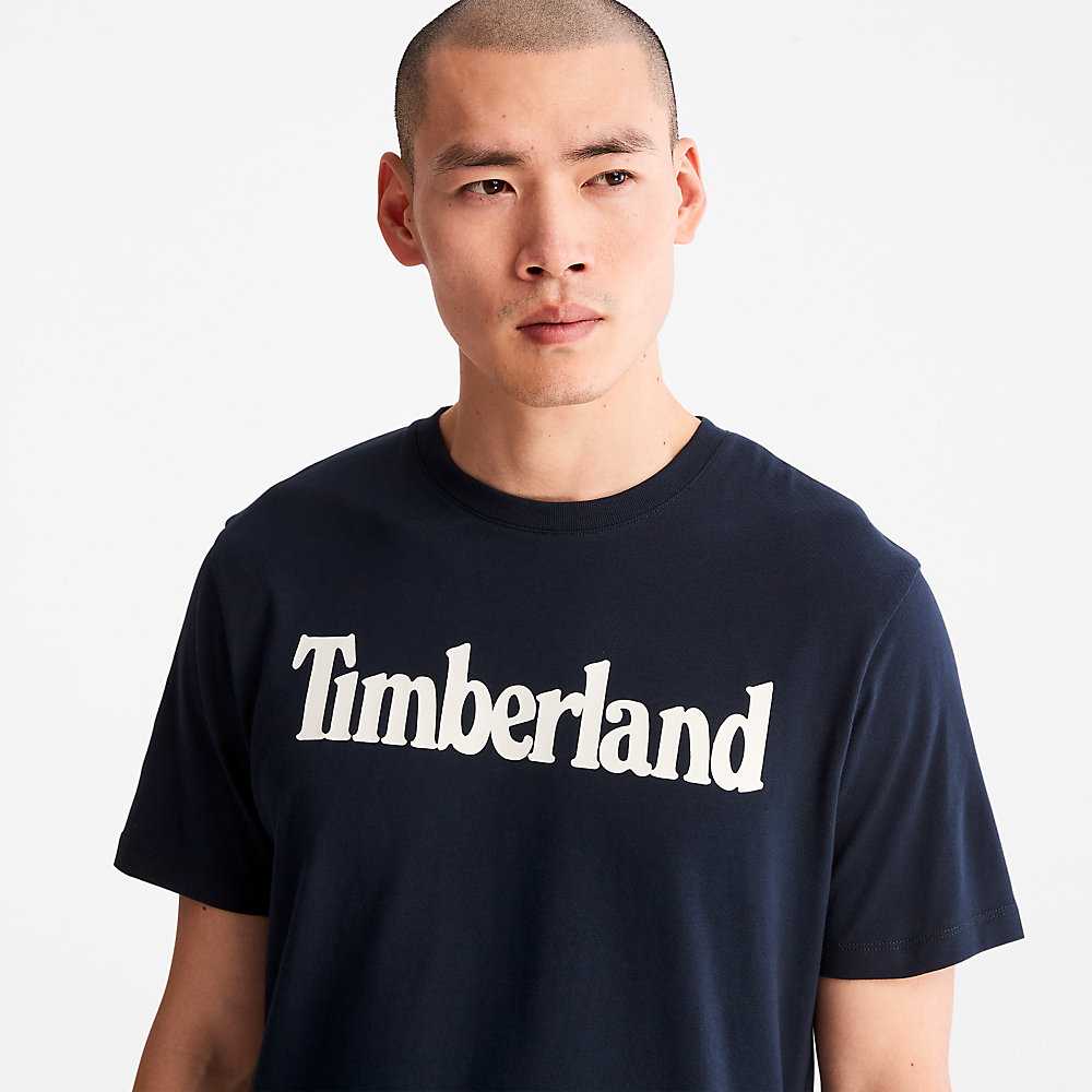 Men's Timberland Kennebec River T Shirts Navy | UAE-3614098