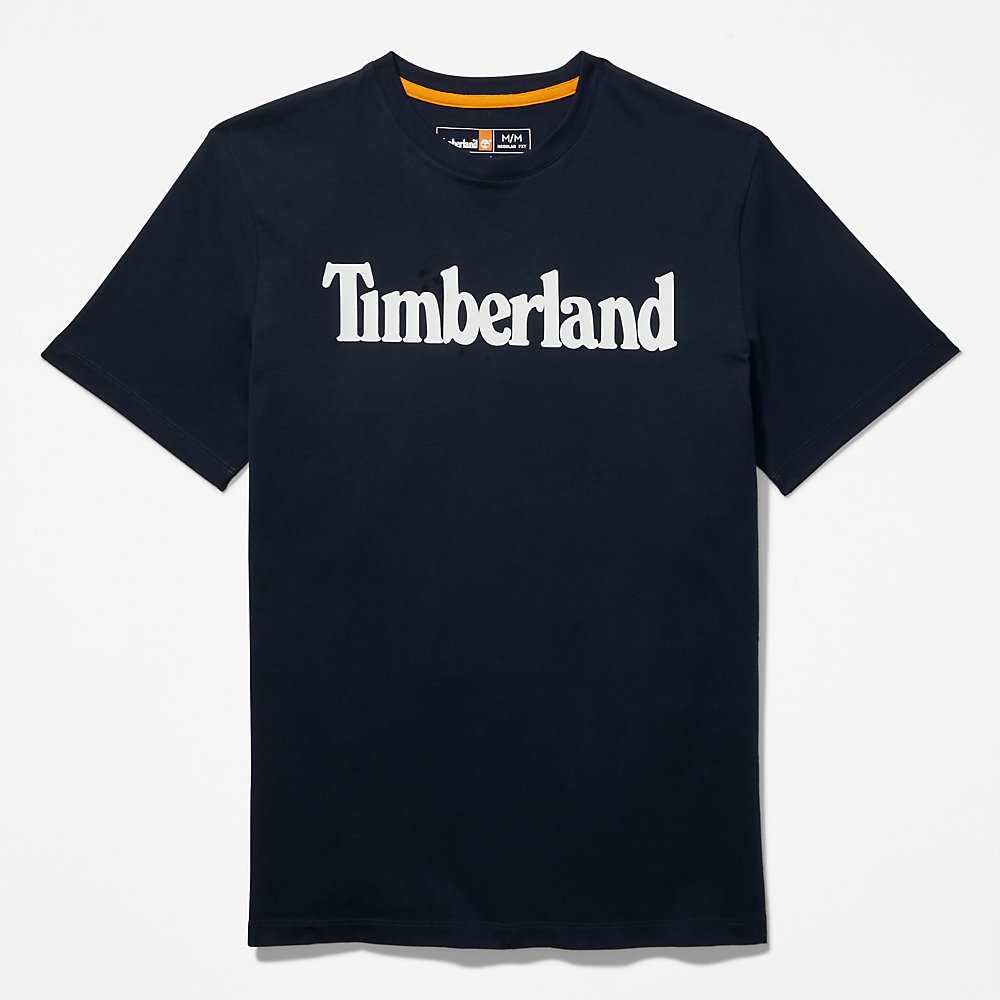 Men's Timberland Kennebec River T Shirts Navy | UAE-3614098