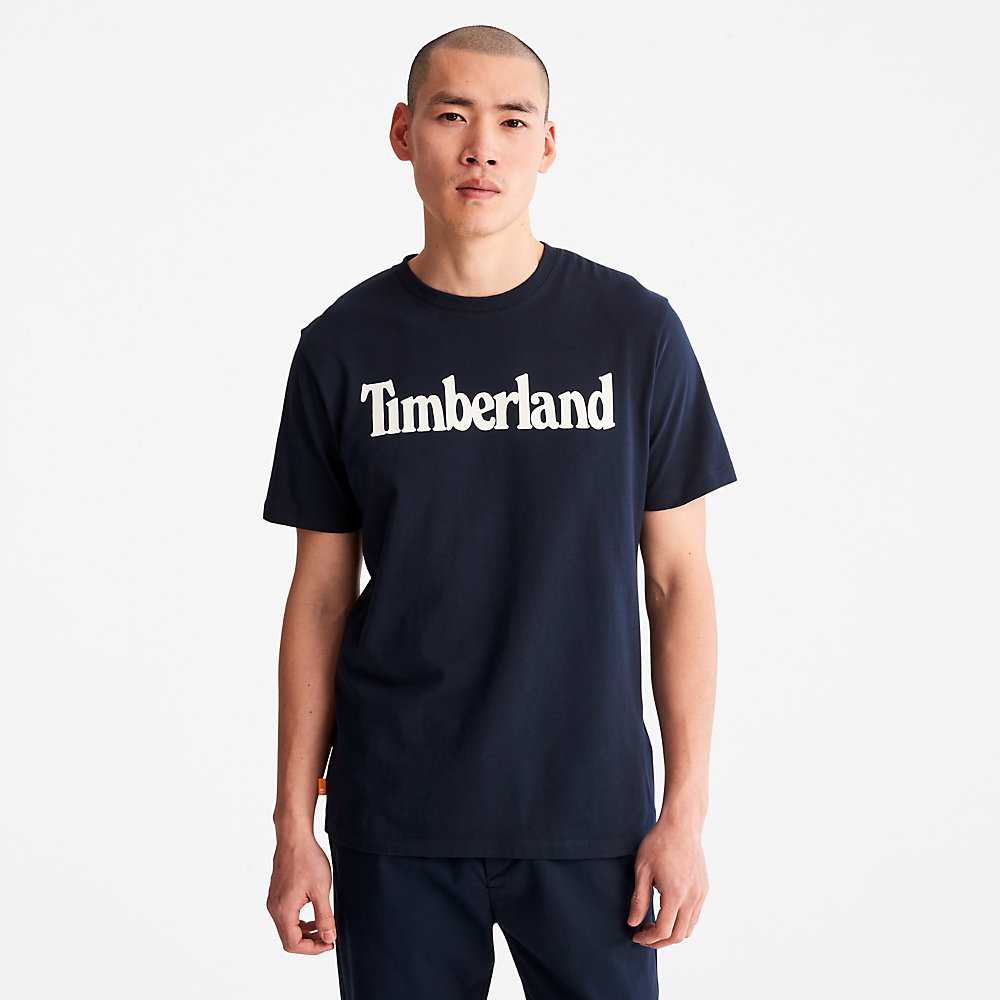 Men\'s Timberland Kennebec River T Shirts Navy | UAE-3614098