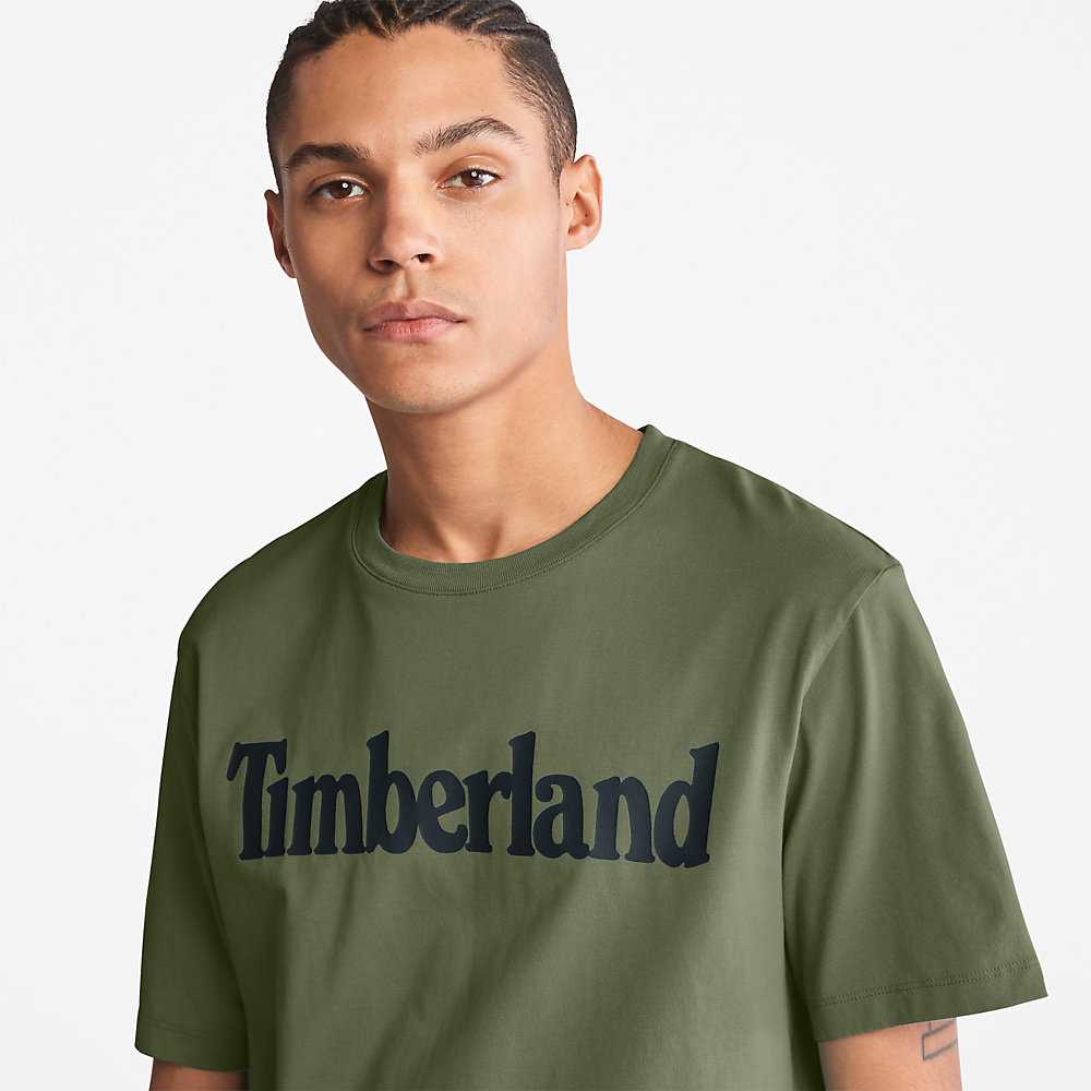 Men's Timberland Kennebec River T Shirts Dark Green | UAE-4586703