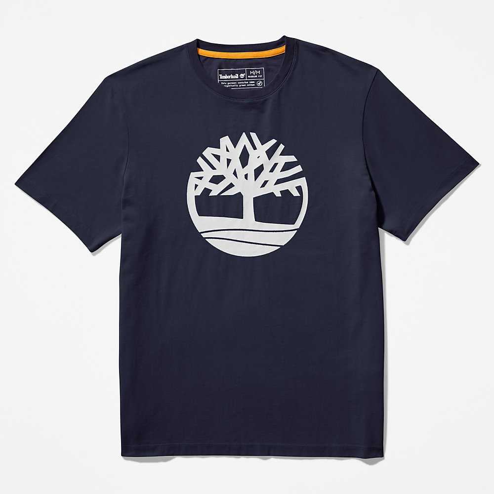 Men's Timberland Kennebec River T Shirts Navy | UAE-6210534