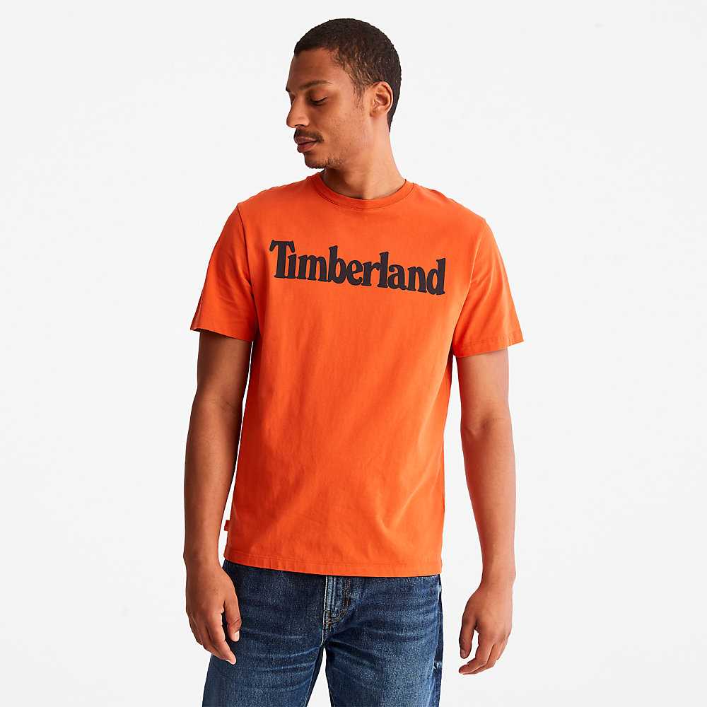 Men\'s Timberland Kennebec River T Shirts Orange | UAE-9015247