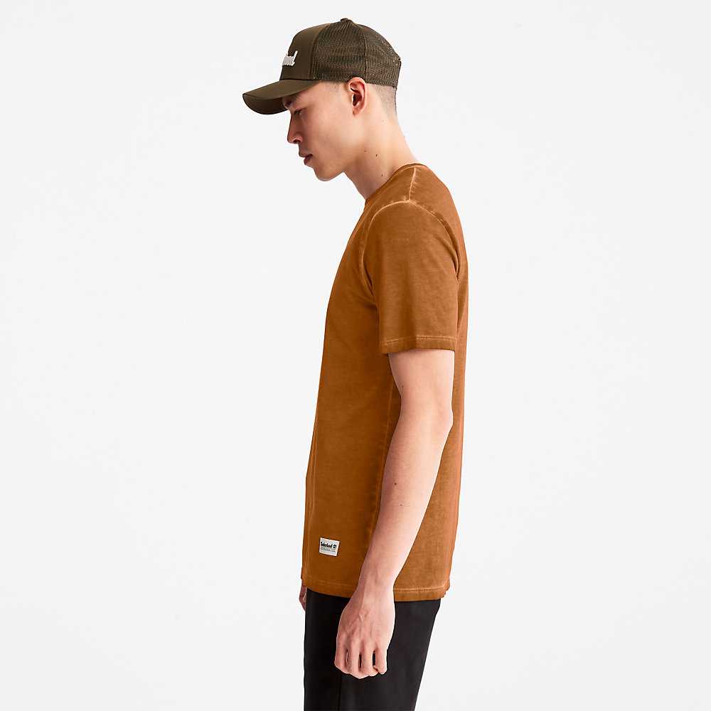 Men's Timberland Lamprey River T Shirts Yellow | UAE-0912876