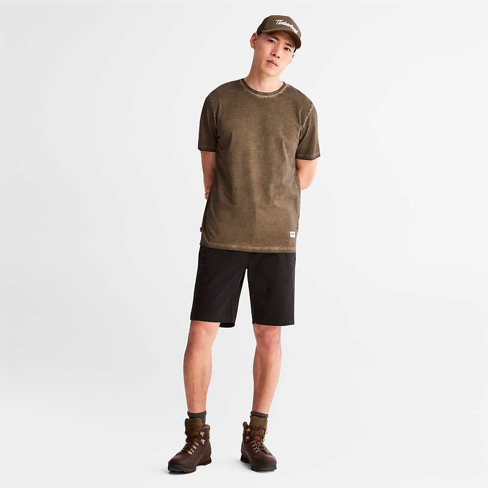 Men's Timberland Lamprey River T Shirts Dark Green | UAE-1694302