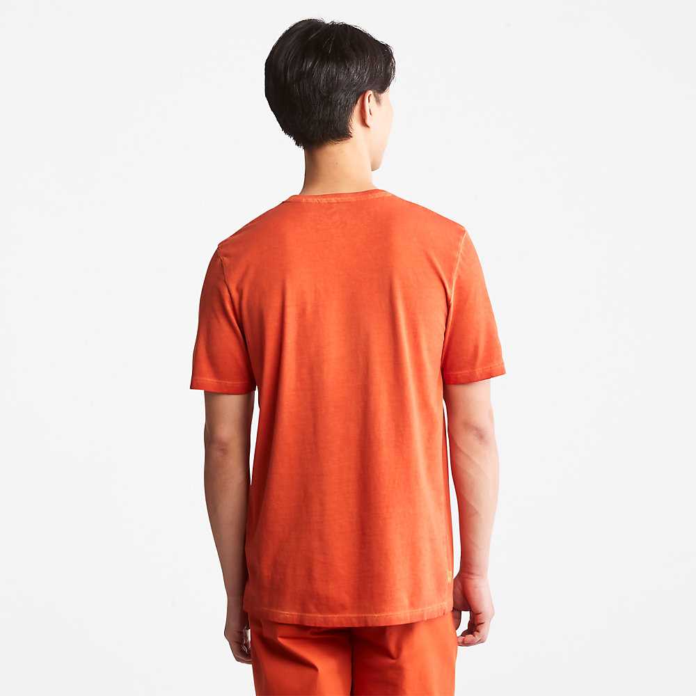 Men's Timberland Lamprey River T Shirts Orange | UAE-6583710