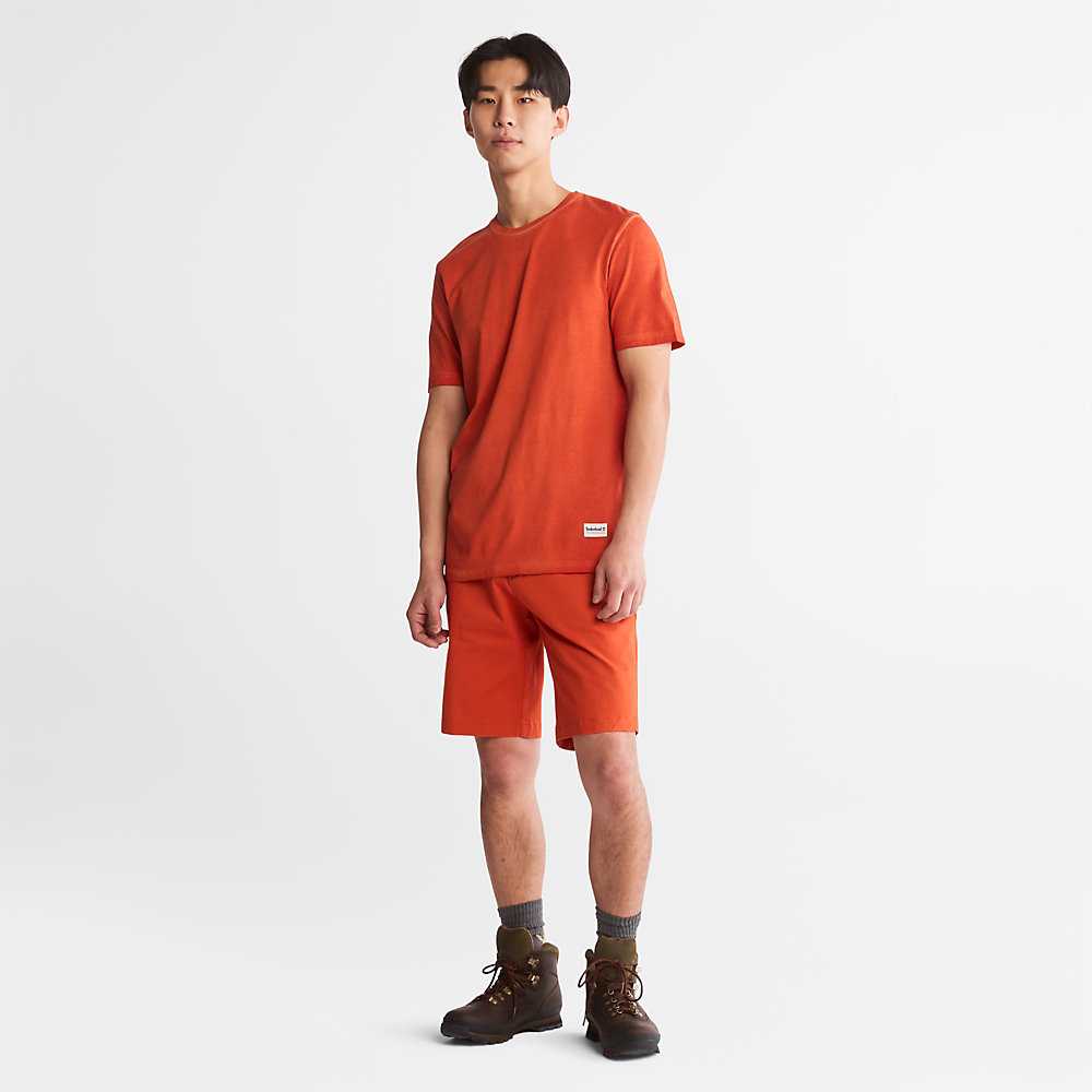 Men's Timberland Lamprey River T Shirts Orange | UAE-6583710