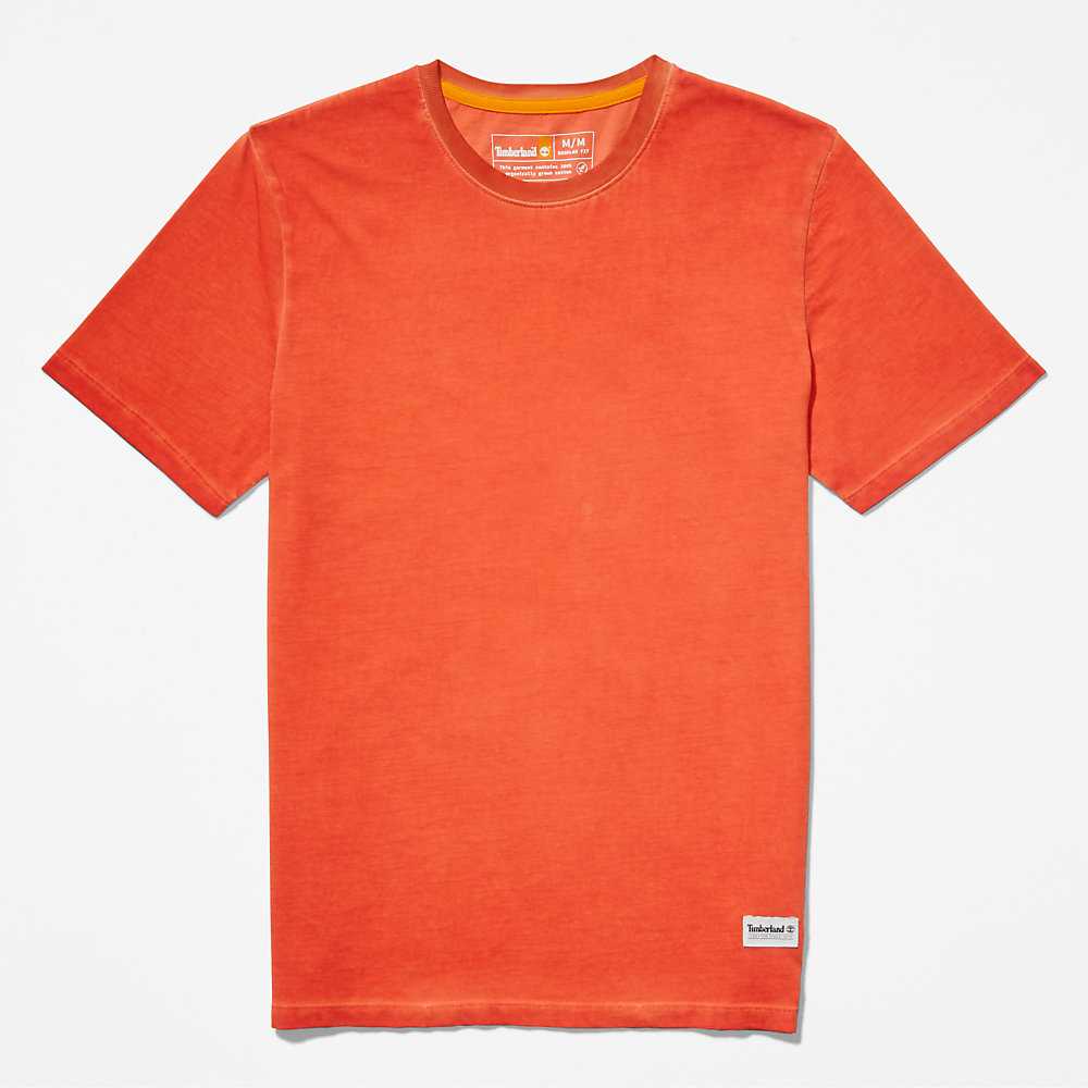 Men's Timberland Lamprey River T Shirts Orange | UAE-6583710