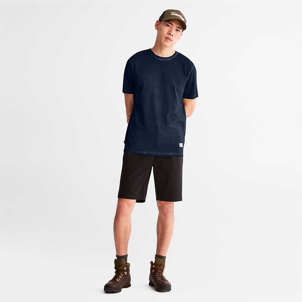 Men's Timberland Lamprey River T Shirts Blue | UAE-9802651